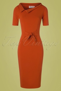 Vintage Chic for Topvintage - 50s Jennifer Pencil Dress in Cinnamon 2