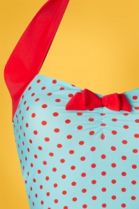 Red Dolly - 50s Dottie Polkadot One Piece Swimsuit in Blue and Red 5