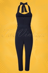 Vintage Chic for Topvintage - Hermosa-jumpsuit in marineblauw 5