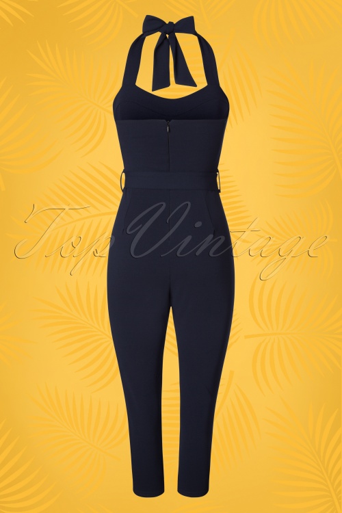 Vintage Chic for Topvintage - Hermosa-jumpsuit in marineblauw 5