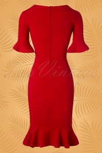 Vintage Chic for Topvintage - Abbey Pencil Dress Années 50 en Rouge 5