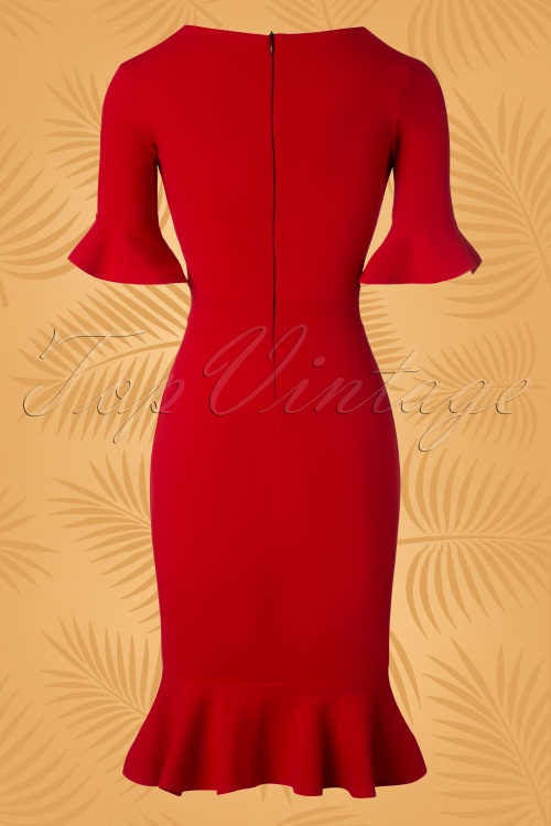 Vintage Chic for Topvintage - Abbey Pencil Dress Années 50 en Rouge 5