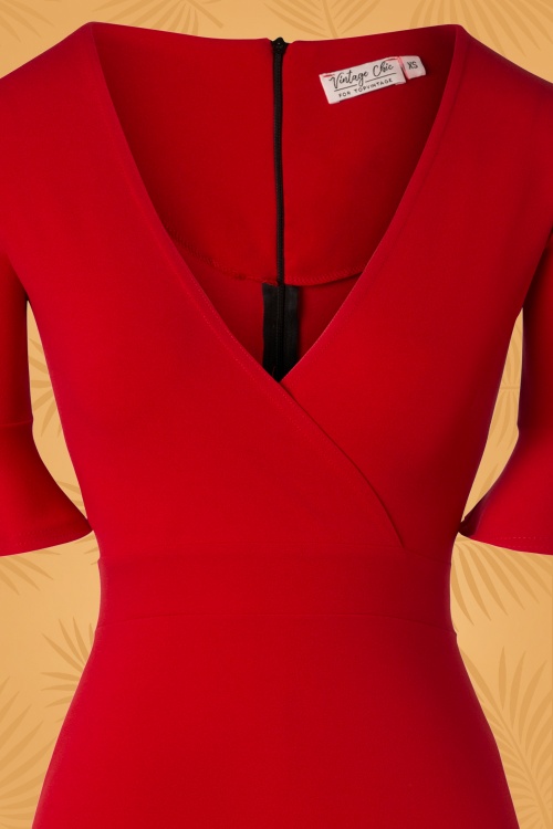 Vintage Chic for Topvintage - 50s Abbey Pencil Dress in Red 4