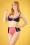Joelle Stripes Bikini Top Années 50 en Bleu Marine et Rouge