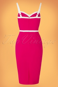Glamour Bunny - 50s Rebecca Pencil Dress in Hot Pink 8