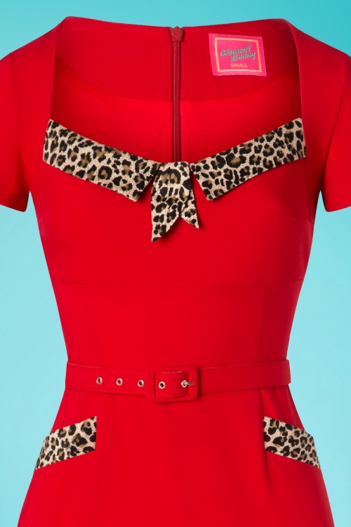 Glamour Bunny - 50s Ella Pencil Dress in Red 4