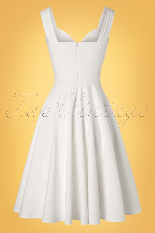 Glamour Bunny - 50s Trinity Swing Dress in Off White 7