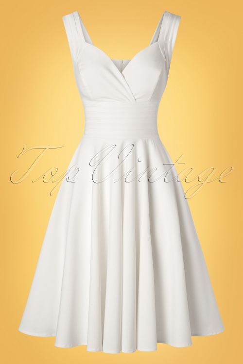 Glamour Bunny - 50s Trinity Swing Dress in Off White 3