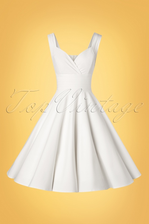 Glamour Bunny - Trinity Swing Dress Années 50 en Blanc Cassé 4