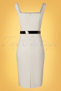 Glamour Bunny - Rachel Pencil Dress Années 50 en Blanc Cassé 5