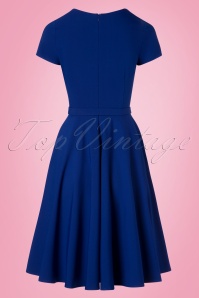 Glamour Bunny - 50s Ella Swing Dress in Royal Blue 10