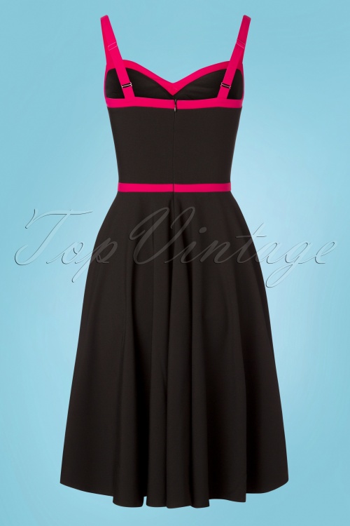 Glamour Bunny - 50s Rebecca Swing Dress in Black 7