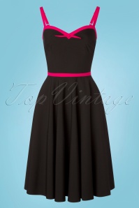 Glamour Bunny - 50s Rebecca Swing Dress in Black 5