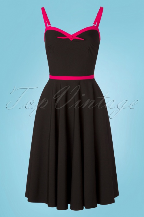 Glamour Bunny - 50s Rebecca Swing Dress in Black 5