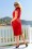 Glamour Bunny - 50s Lydia Pencil Dress in Red 2