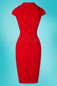 Glamour Bunny - 50s Lydia Pencil Dress in Red 7