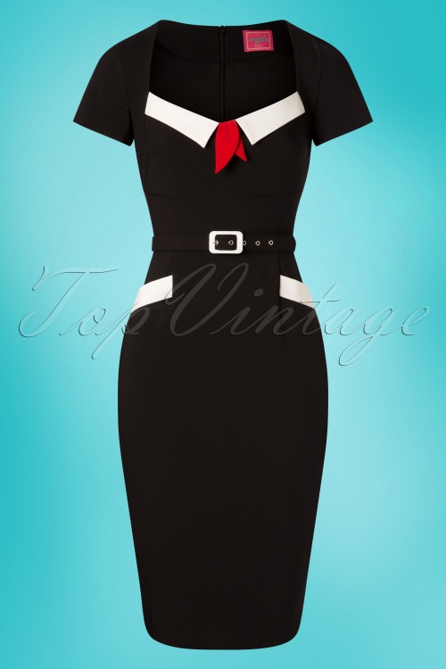 Glamour Bunny - 50s Ella Pencil Dress in Black 3