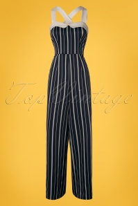 Banned Alternative - 20s Summer Breeze Jumpsuit in Navy and Grey 2