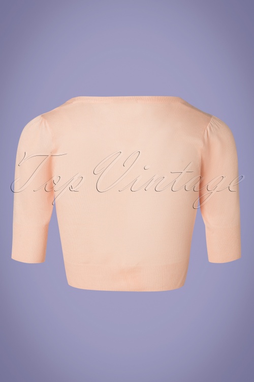 Banned Retro - 50s Bobby Cardigan in Nude 2