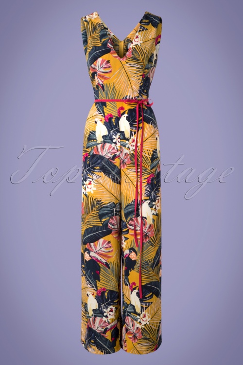 Banned Retro - Paradise Jumpsuit in Senf 2