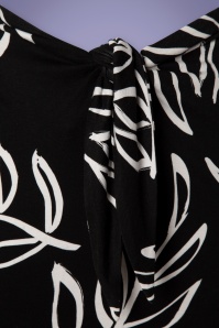 Banned Retro - Glamour Palmenrock zum Binden vorne in Schwarz und Weiß 4
