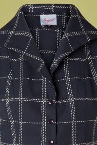 Banned Retro - 20s Chill Checks Blouse in Navy 4