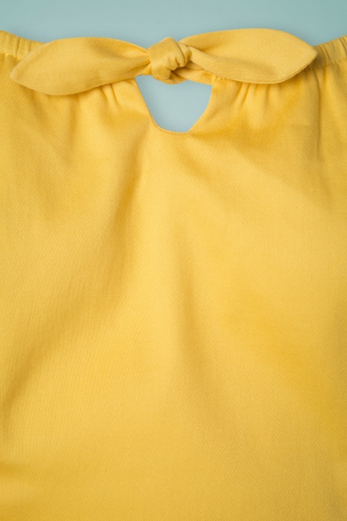 Collectif Clothing - 50s Lorena Plain Top in Yellow 4