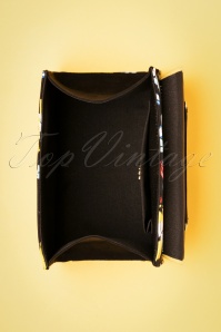 Ruby Shoo - Muscat Floral Handbag Années 60 en Noir 3