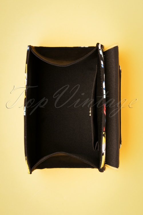 Ruby Shoo - 60s Muscat Floral Handbag in Black 3
