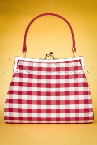 Ruby Shoo - 60s Mendoza Check Handbag in Red 4