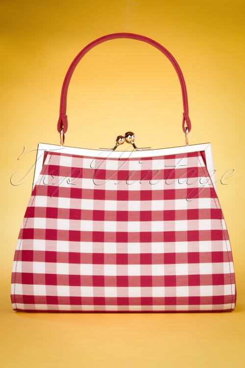 Ruby Shoo - 60s Mendoza Check Handbag in Red 4