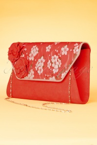 Ruby Shoo - 40s Deia Floral Clutch in Coral 2