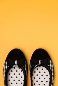 Ruby Shoo - 60s Lizzie Gingham Flats in Black and White 4