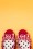 Ruby Shoo - Hera geruite sandalen met blokhak in rood 3