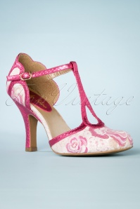 Ruby Shoo - 50s Polly T-Strap Pumps in Fuchsia 2