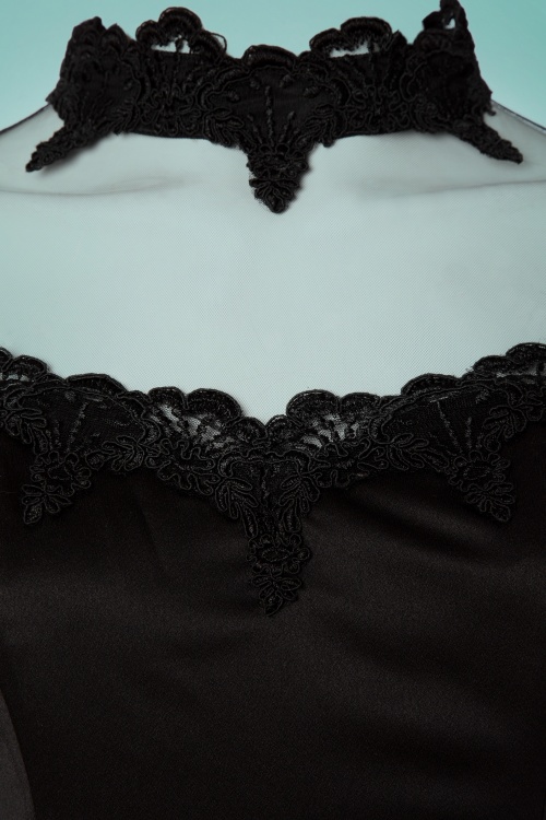 Collectif Clothing - Lucrezia Occasion Fishtail Maxi Dress Années 50 en Noir 7