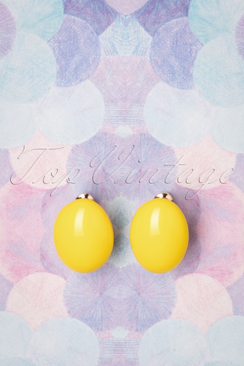 Day&Eve by Go Dutch Label - Hello Sunshine retro oorbellen in geel 3