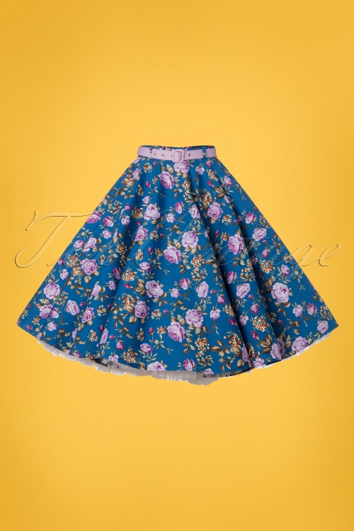 Bunny - 50s Violetta Swing Skirt in Blue 4
