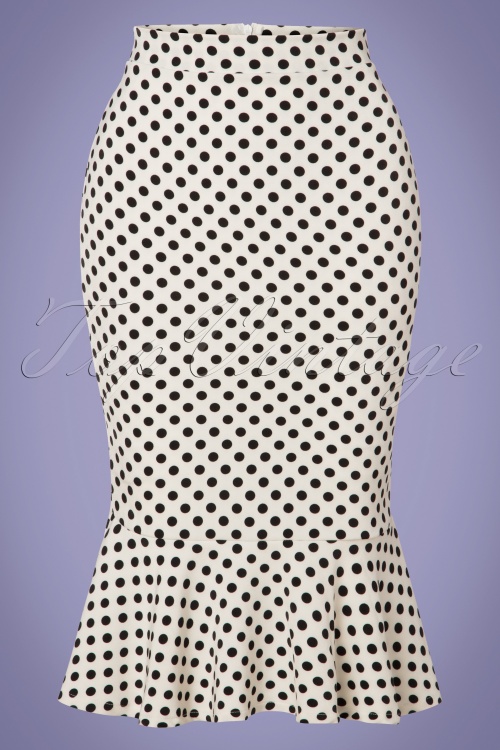 Belsira 29200 Polkadot Fishtail Skirt 20190205 003W