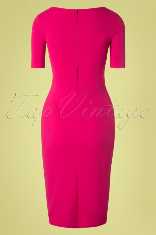 Vintage Chic for Topvintage - 50s Roxanne Pencil Dress in Magenta 4