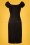 Collectif Clothing - Lorena Plain Pencil Dress Années 50 en Noir 5
