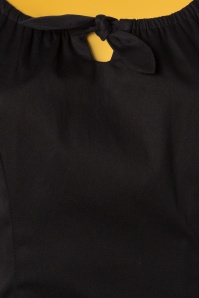 Collectif Clothing - Lorena Plain Pencil Dress Années 50 en Noir 4