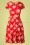 Topvintage Boutique Collection - Fabienne Flower Swing Dress Années 50 en Rouge 5