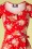 Topvintage Boutique Collection - Fabienne Flower Swing Dress Années 50 en Rouge 3
