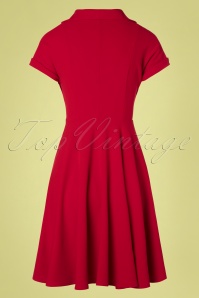 Belsira - Valencia Swing Dress Années 40 en Rouge Profond 5