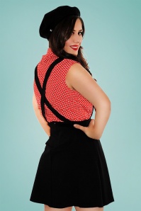 Retrolicious - 60s Heart Dot Bow Top in Red and White 6