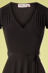Vintage Chic for Topvintage - Leia Cross Over Swing Dress Années 50 en Noir 3