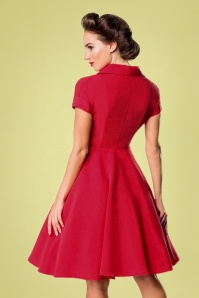 Belsira - Valencia Swing Dress Années 40 en Rouge Profond 6