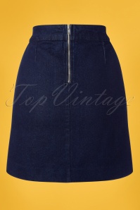 Danefae - London Skirt Années 50 en Bleu Jean 3