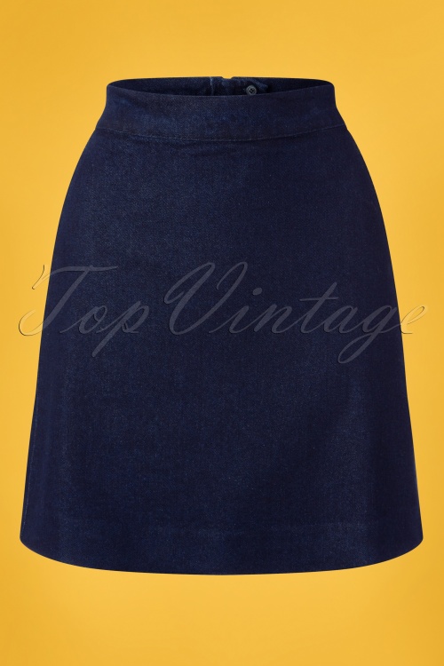 Danefae - London Skirt Années 50 en Bleu Jean 2